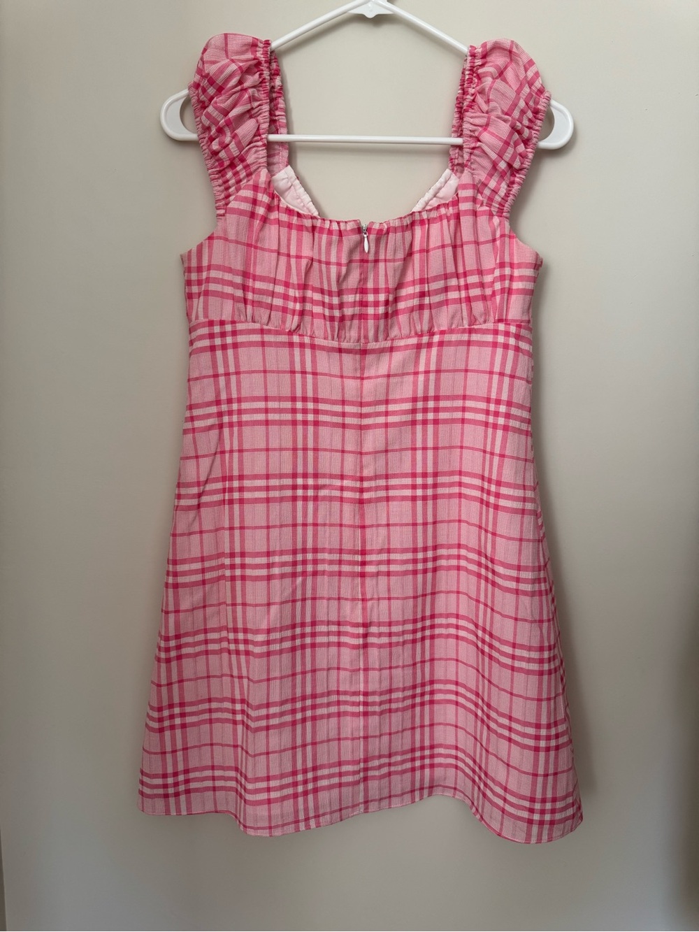 WAYF Pink Plaid Mini Dress S - Picture 6 of 12